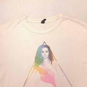 Katy Perry Band Graphic Short Sleeve Crew Neck Shirt Womens Size L White